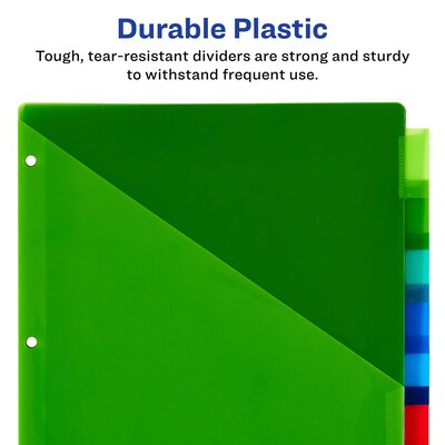 Avery Big Tab Two-Pocket Insertable Plastic Divider, 8 Tabs, Multicolor, 1 Set (11907)