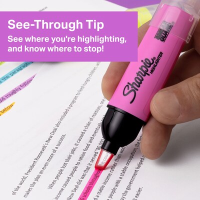 Sharpie Clear View Highlighter, Chisel Tip, Assorted, 8/Pack (1971843)