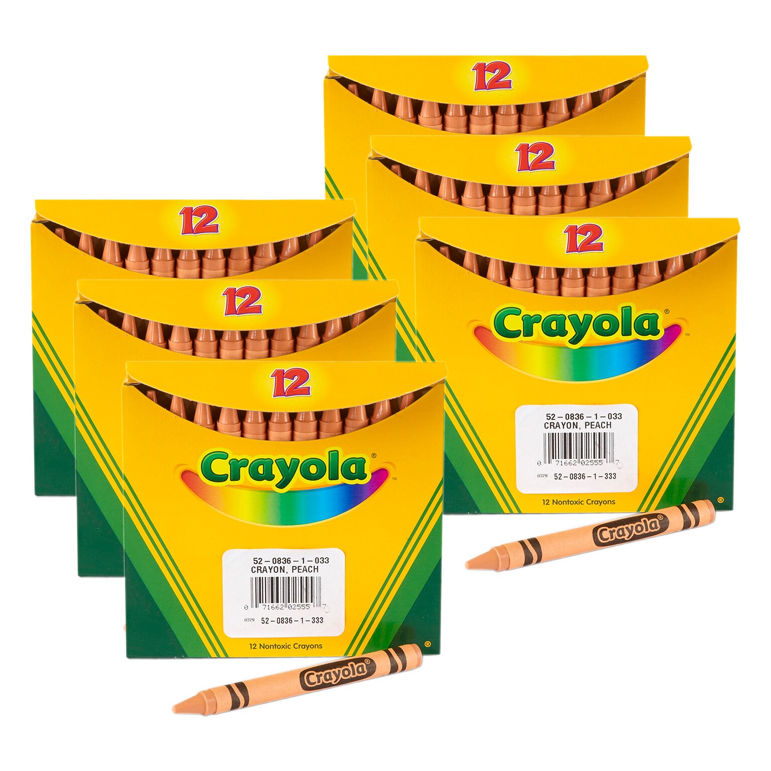 Crayola Bulk Crayons, Peach, 12/Pack, 6 Packs/Bundle (BIN520836033-6)