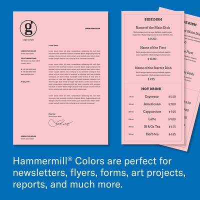 Hammermill Fore MP Colors Multipurpose Paper, 20 lbs., 8.5" x 14", Pink, 500 Sheets/Ream (103390)