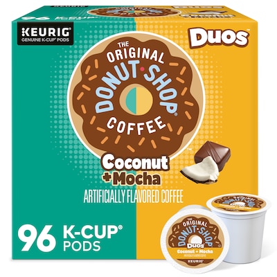 The Original Donut Shop Coconut + Mocha Caffeinated Hot & Iced Coffee Keurig K-Cup Pods, Medium Roast, 96/Box (5000361500CT)