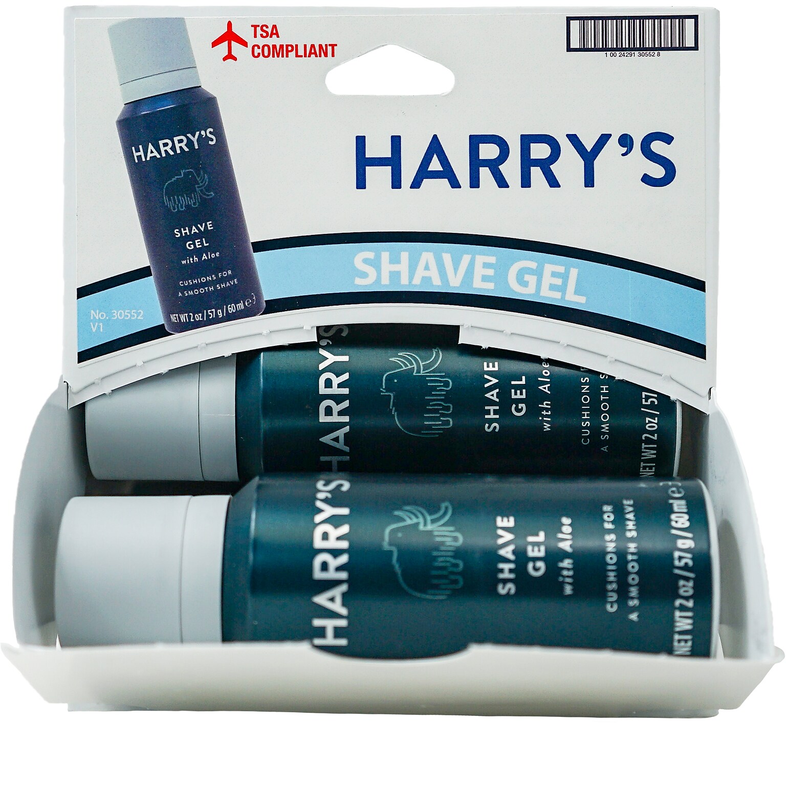 Harrys Shave Gel, 2 oz Travel Size Bottle, 8 Bottles/Dispensit Box, 12 Dispensit Boxes/Carton
