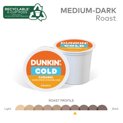 Dunkin' Cold Caramel Iced Coffee Keurig® K-Cup® Pods, Medium Dark Roast, 22/Box (5000375314)