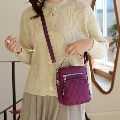 Nicci Polyester Cross-Body Quilted Bag, Purple (CBM240510A-PUR)