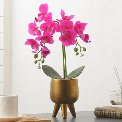 Forever Leaf Artificial Purple Orchid Plant for Decoration in Vase (FEV-PUOR)
