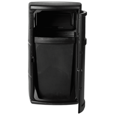 Commercial Zone PolyTec Polyethylene Indoor/Outdoor Swing Lid Trash Can, 25 Gallon, Black (775101)