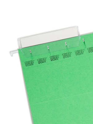 Smead Heavy Duty TUFF Recycled Hanging File Folder, 3-Tab Tab, Letter Size, Green, 18/Box (64042)