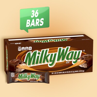 Milky Way Milk Chocolate Singles Size Candy Bars, 1.84 oz, 36/Pack (MMM42206)