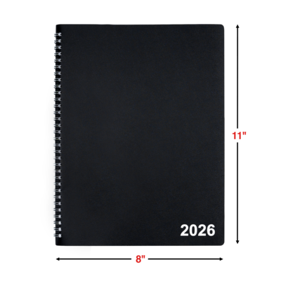 2026 Staples 8" x 11" Monthly Planner, Black (ST52184-26)