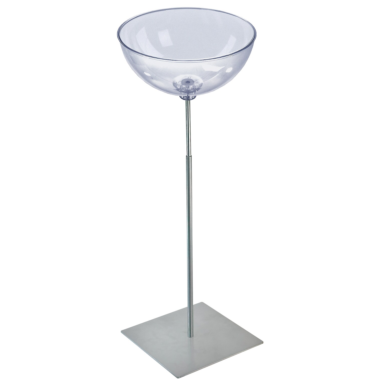 Azar 14 Bowl Floor Display, Silver/Clear (700974)