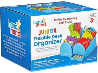 hand2mind Junior 7-Compartment Plastic Desk Organizer, Multicolor (94496)