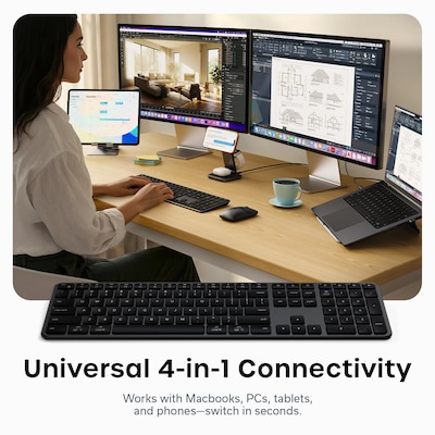Satechi Slim EX3 Wireless Keyboard, USB-C, Space Black (ST-KEX3C-EN)