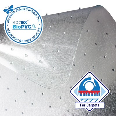 Floortex Ecotex Carpet Chair Mat, 45" x 53", Designed for Low-Pile Carpet, Clear Marvec BioPVC (NRCMFLFG0003)