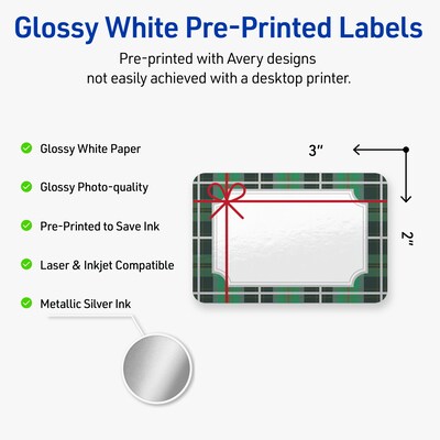 Avery Rectangle Multipurpose Labels, 2 x 3, White, 80/Pack (19479370408)