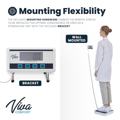 Viva Comfort Medical Digital BMI Weight Scale, 550 lbs. Capacity, White (ADIME904-06-MK)