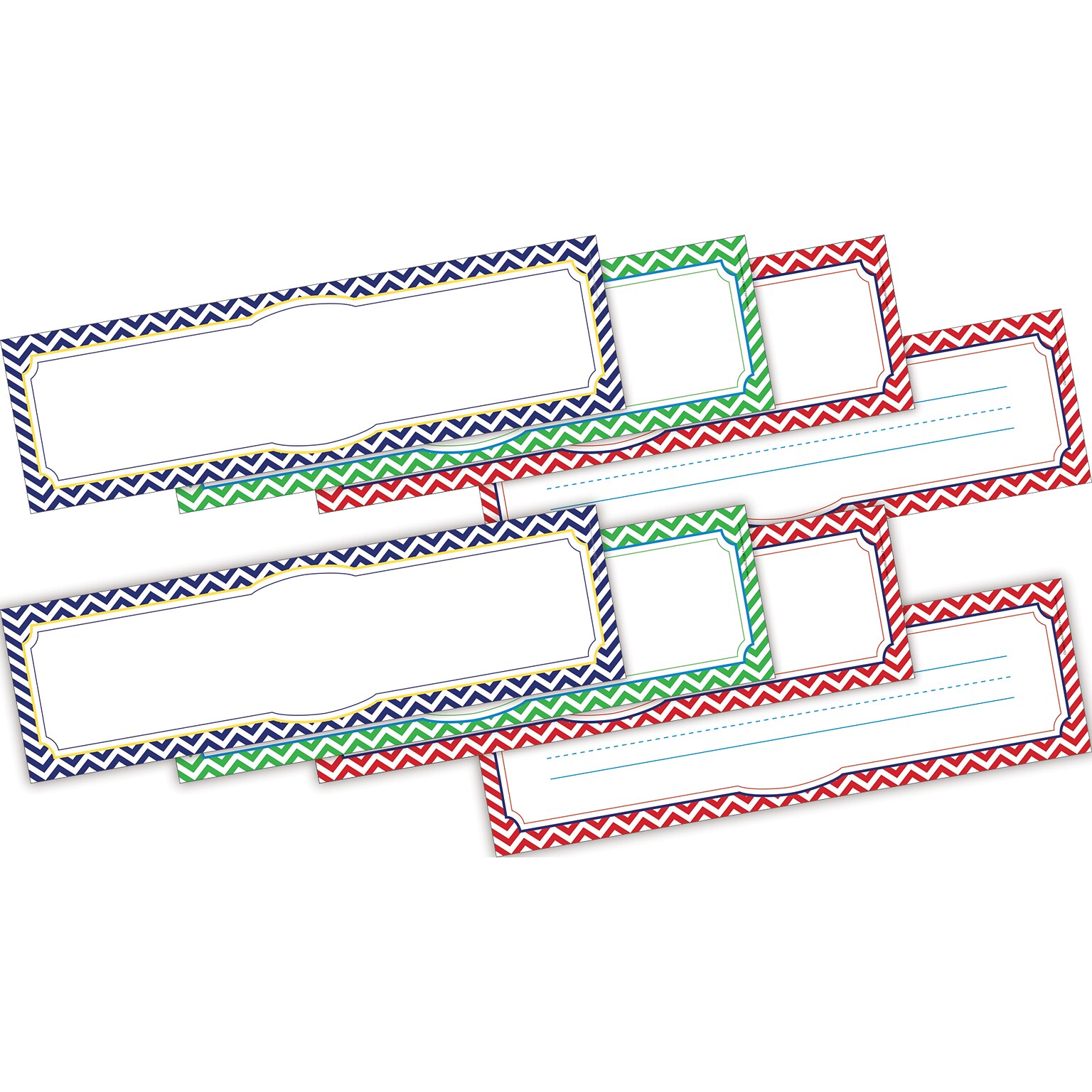 Barker Creek Nautical Chevron School Name Plates, 12 x 3.5, 72/Set (BC3801)