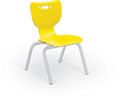 MooreCo 12 Hierarchy Student Chair with 4 Legs, Yellow/Platinum Base (703673562133)