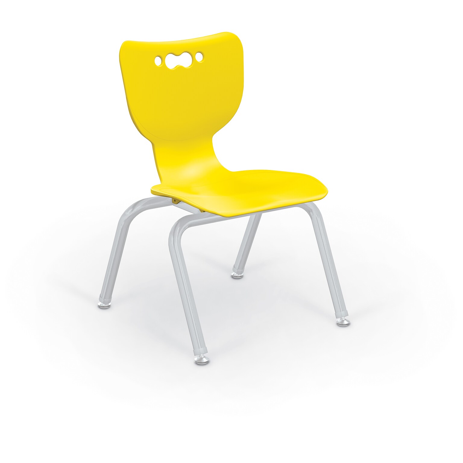 MooreCo 12 Hierarchy Student Chair with 4 Legs, Yellow/Platinum Base (703673562133)