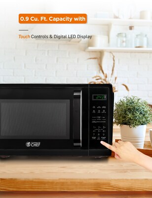 Commercial Chef 0.9 Cu. Ft. Countertop Microwave, Black (CHM9MB)