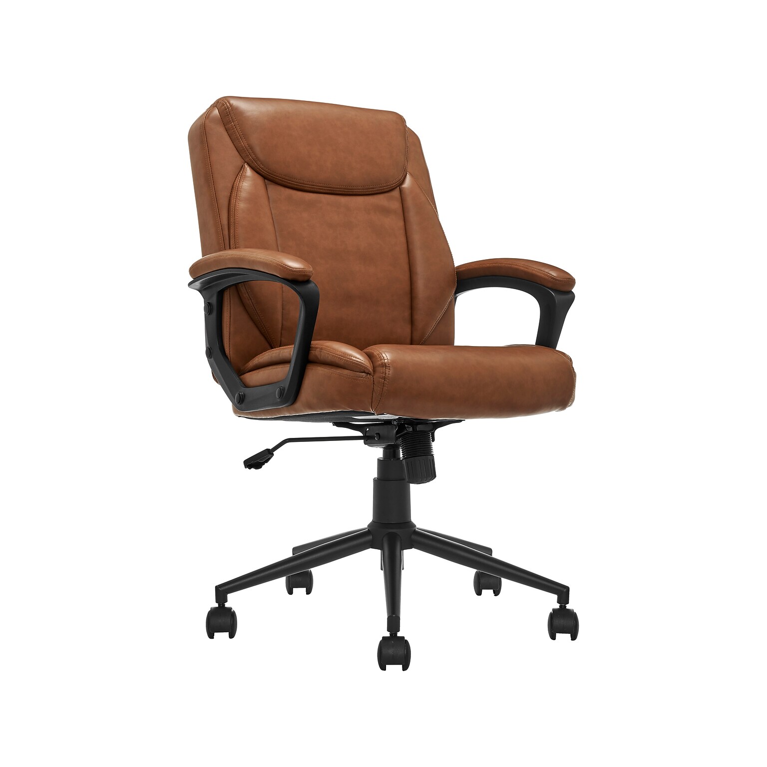 Click365 Transform 1.0 Ergonomic Bonded Leather Swivel Desk Chair, Cognac (CCHR10001A)