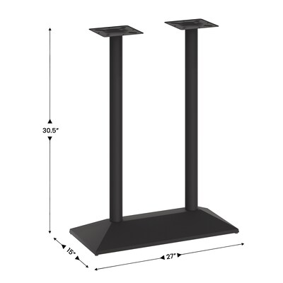 Flash Furniture Palis 30.5"H Double Column Table Base, Steel/Cast Iron, Black (XUDGTB002OUTBLK)