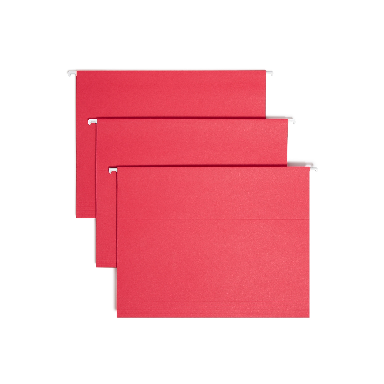 Smead Adjustable Tab Recycled Hanging File Folder, 3/4 Expansion, 5-Tab, Letter Size, Red, 25/Box (64067)