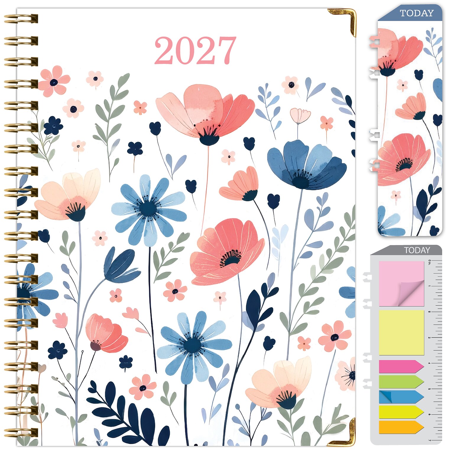 2027 Excello Brands 9 x 11 Weekly & Monthly Standard Planner, Paperboard Cover, Colorful Botanicals (FSHN-CY27-8511-30)