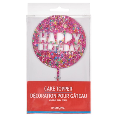 Party City Confetti Happy Birthday Cake Topper (AM100128)