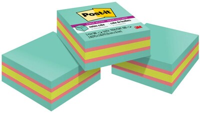 Post-it Super Sticky Notes, 3 x 3, Assorted Colors, 360 Sheets/Pad, 3 Pads/Pack (2027SSAFG-3PK)