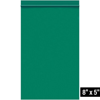 5 x 8 Reclosable Poly Bags, 2 Mil, Green, 1000/Carton (PB3585G)