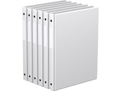 Davis Group Premium Economy 5/8 3-Ring Non-View Binders, White, 6/Pack (2300-00-06)