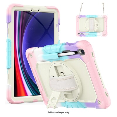 SaharaCase Raider Series Heavy Duty Case with Hand Strap for Galaxy Tab S10 Lite (2025),Tab S10 FE/S9/S9 FE, Sunset Sorbet