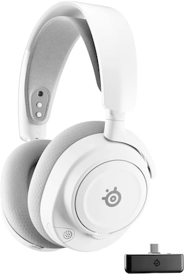 SteelSeries Arctis Nova 7 Gen 2 Wireless Noise-Canceling Bluetooth Stereo Gaming On-ear Headset, USB Type-C, White (61759)