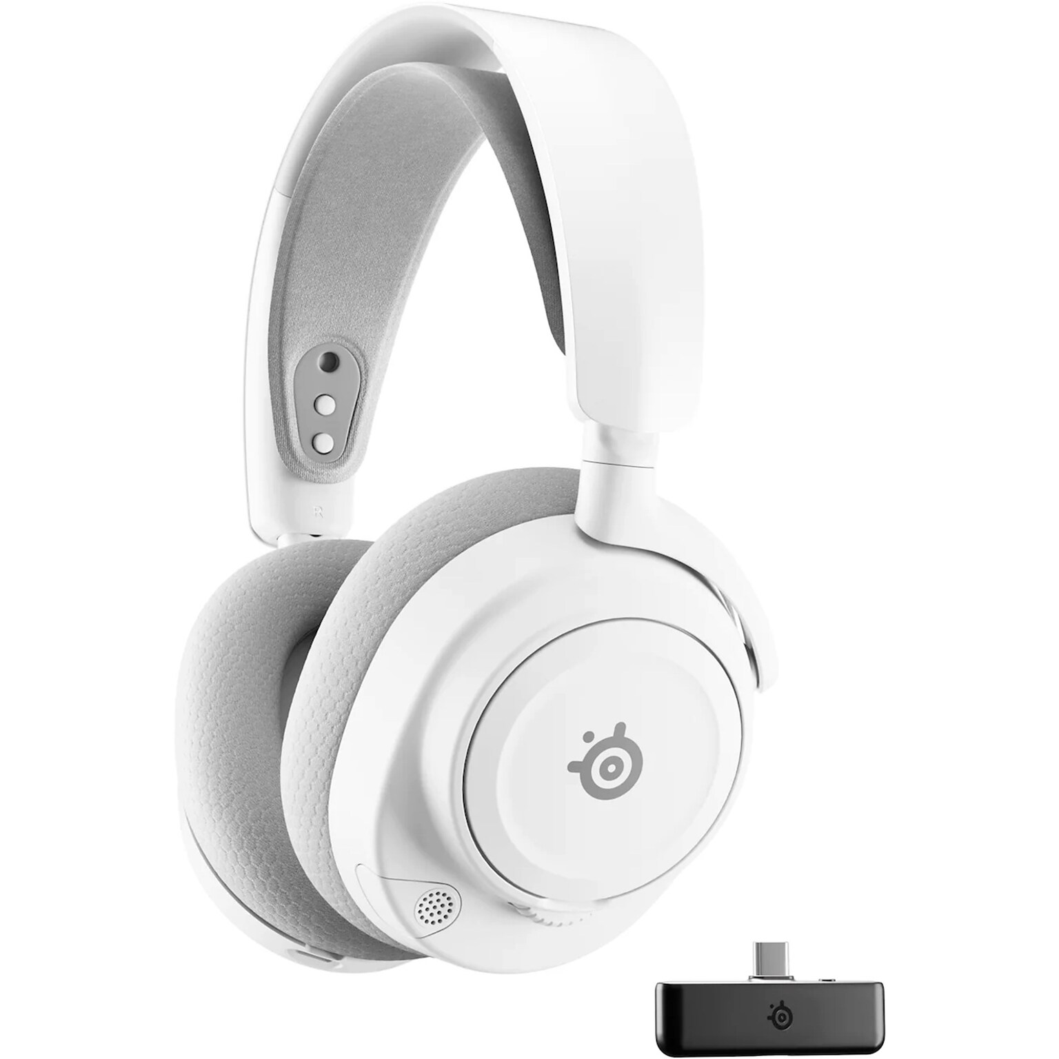SteelSeries Arctis Nova 7 Gen 2 Wireless Noise-Canceling Bluetooth Stereo Gaming On-ear Headset, USB Type-C, White (61759)