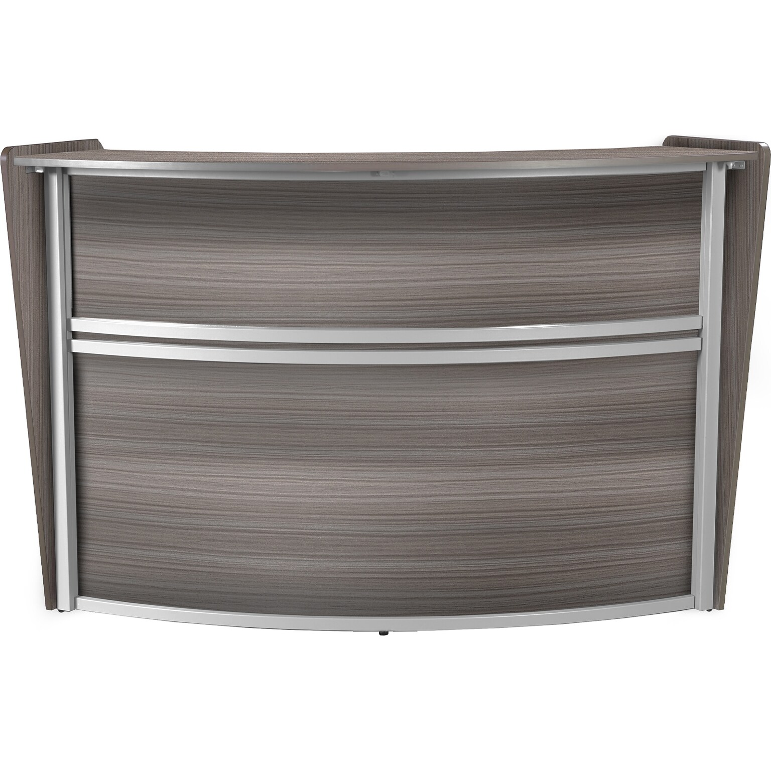 Regency Marque 72W Curved Reception Desk Workstation, Driftwood Gray (77290GY)