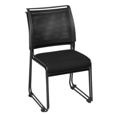 Regency Maxx Mesh Stacking Office Chair, Fabric Seat, Black, 6/Pack (4300BK6PK)