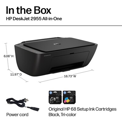 HP DeskJet 2955 Wireless All-in-One Color Inkjet Printer, Scanner, Copier, 3 months free Instant Ink, AI-capable (A24HJA)