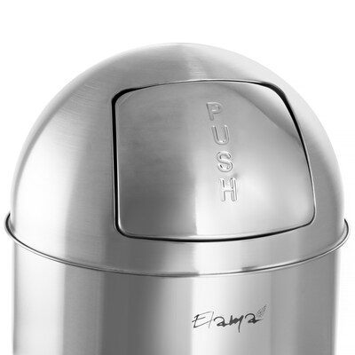Elama Stainless Steel Indoor Trash Can with Swing Lid, 13 Gallon, Silver (938120088M)