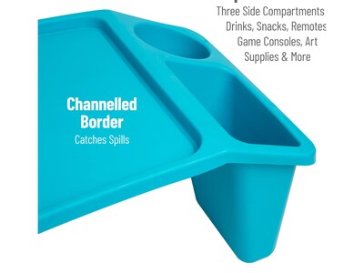Mind Reader 10.75" x 22.25" Plastic Kids' Lap Desk Activity Tray, Blue, 2/Pack (2KIDLAP-BLU)