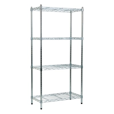 Mind Reader 4 Shelf Metal Adjustable Shelving, 48" x 11.75" x 23.5", Silver (4TSHELVU-SIL)