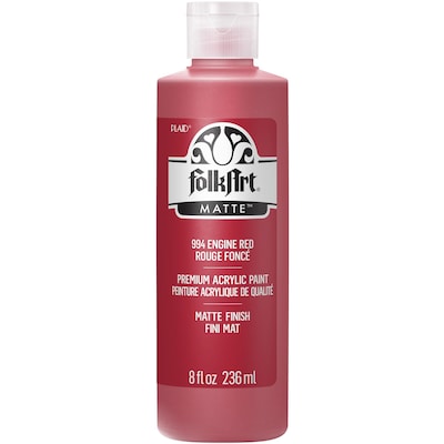 FolkArt Acrylic Paint Matte, 8oz., Engine Red, 3/Pack (FLK994-3)