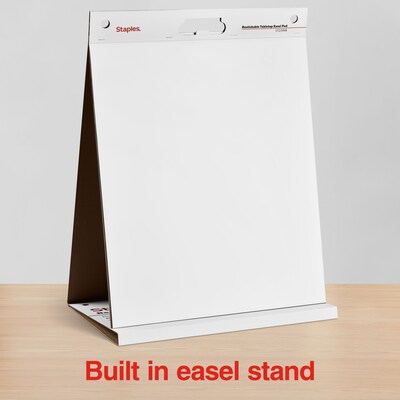 Staples Stickies Tabletop Easel Pad, 20" x 23", White, 20 Sheets/Pad (23448)
