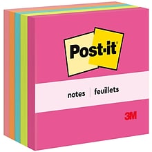 Post-it® Notes, 3 x 3, Poptimistic Collection, 100 Sheets/Pad, 5 Pads/Pack (654-5PK)