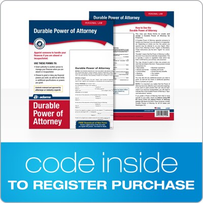 Adams Durable Power of Attorney Legal Form Kit 11L x 8.5W Each (ABF LF205)