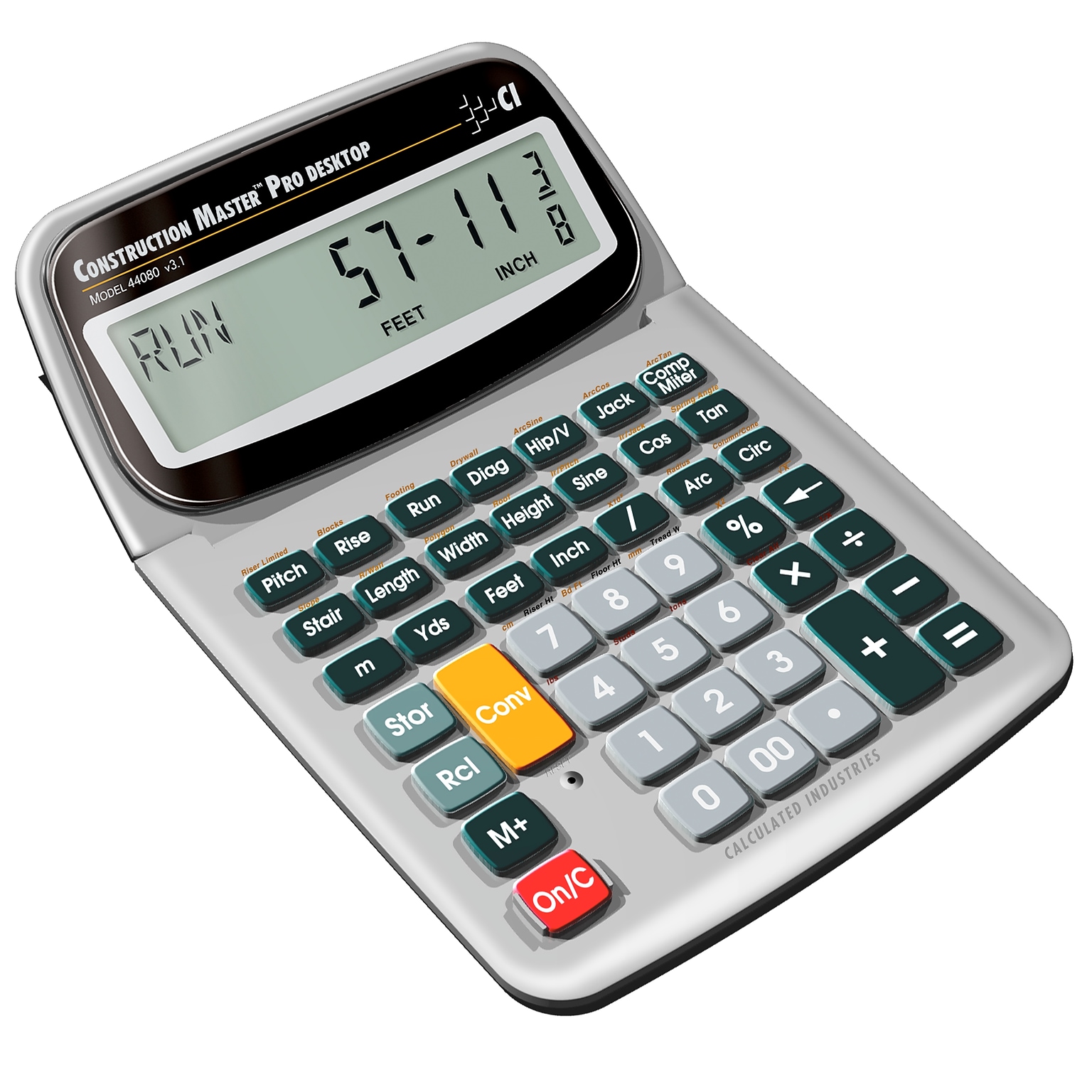 Calculated Industries Construction Master 44080 11-digit Construction Calculator, Silver/Black
