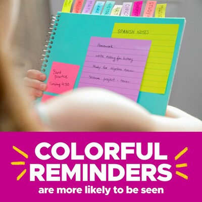 Post-it Super Sticky Notes, 3" x 3", Supernova Neons Collection, 90 Sheet/Pad, 5 Pads/Pack (654-5SSMIA)
