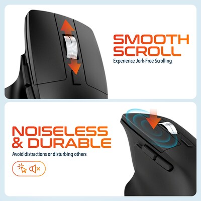 Delton E5620 Computer Wireless Mouse & Ergonomic Arm Rest Bundle, Black (PMPE5620BD1)
