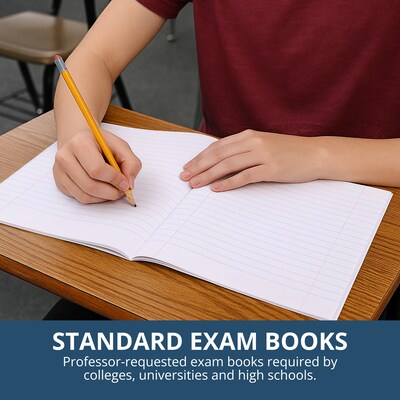 Roaring Spring Paper Products Exam Notebooks, 7" x 8.5", Wide Ruled, 8 Sheets, Green, 600/Case (77508CS)