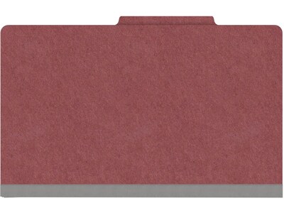 Medical Arts Press Pressboard Classification Folder, 1 Divider, 2" Expansion, Legal Size, Dark Red, 10/Box (DV-T52-14-3ARD)