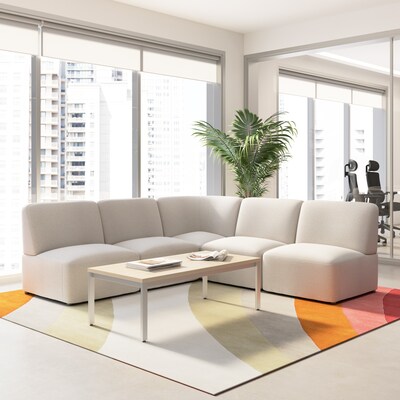 Bush Business Furniture Assemble Modular 5 Seater L Shaped Sectional, Oat Fabric (ASM004OTF)